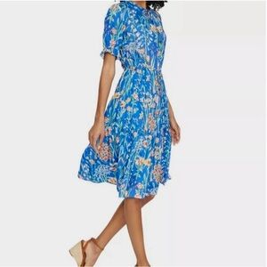 🌻J. McLaughlin Madeira Flora "Lille" Silk Blend Dress Size Small